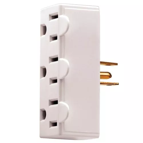 Cooper- BP1147W- Outlet Tap- 125 V- 15 A- 3 Outlet- White