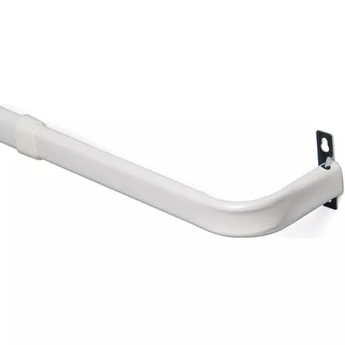 Curtain Rod- 2" Projection- 27" - 48"- White- With Hooks