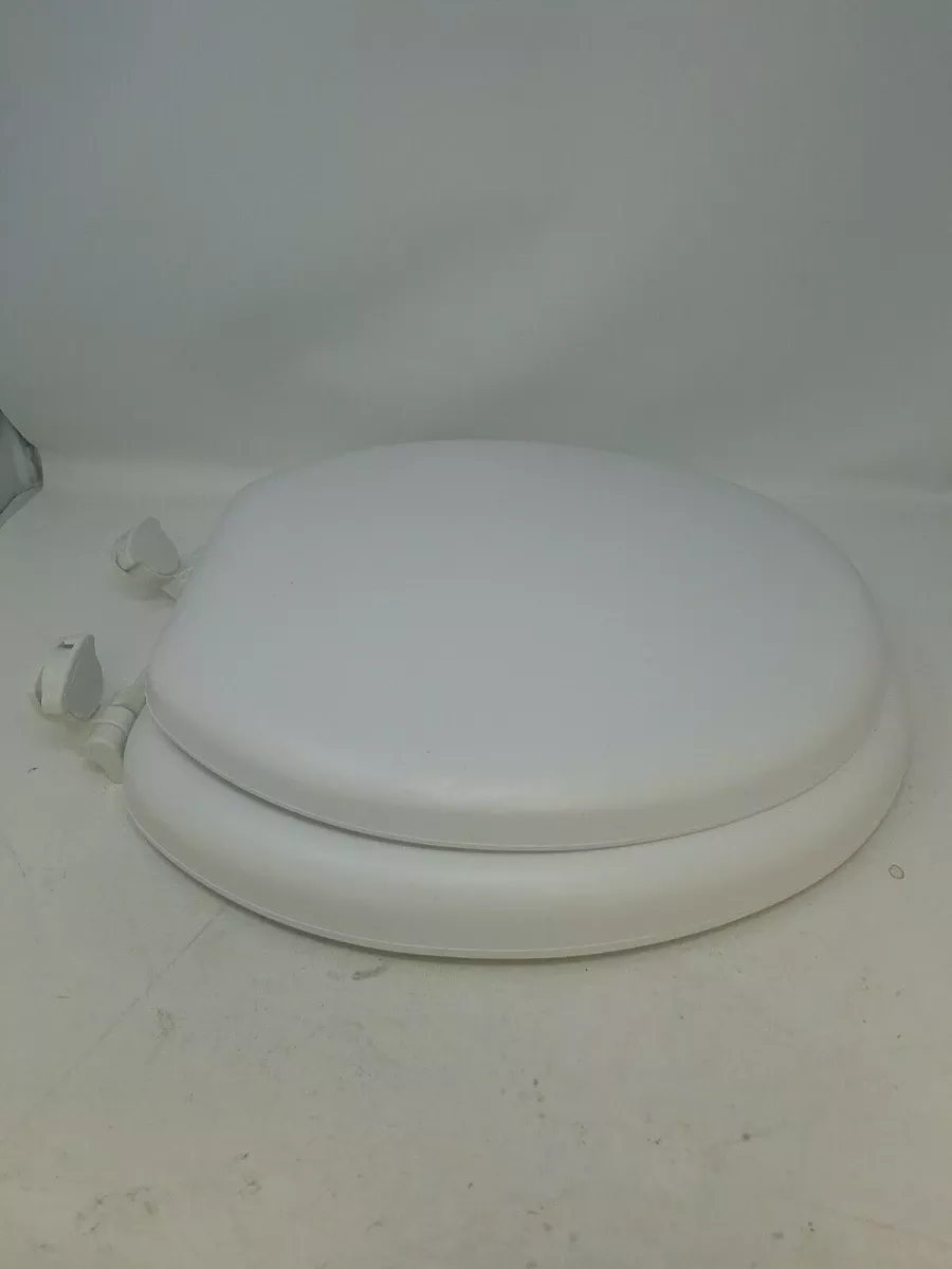Cushioned Toilet Seat, Round, Easy-clean & Change Hinge, Sta-tite Fasteners, White