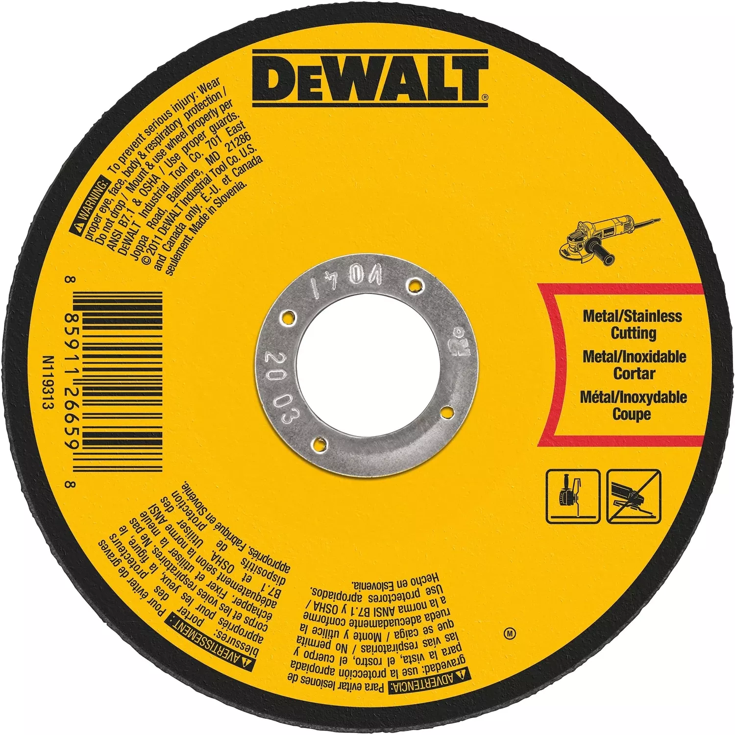 Cut-off Wheel, Thin, Metal, 4 X .045 X 5/8 In.