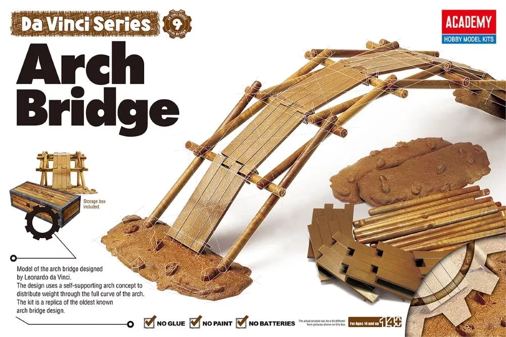 DaVinci Arch Bridge (Approximately18″L) Snap-Together Plastic Model Kit (ACY18153)