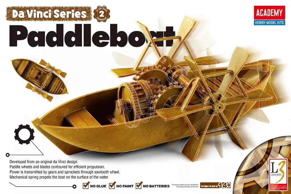 DaVinci Paddleboat Snap-Together Plastic Model Kit (ACY18130)