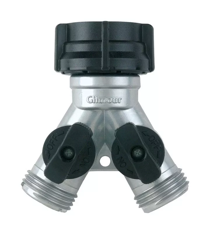 Dual Connector Hose Y Shut Off Valve, Metal