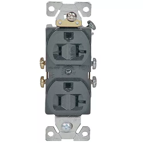 Duplex Outlet- 20 Amp 125 VAC- Brown- 877B