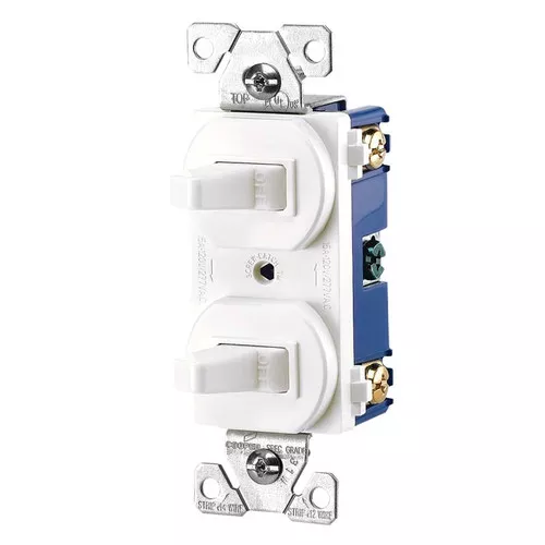 Eaton-271W-Box- Duplex SPST Toggle Switch- White