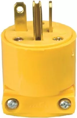 Electrical Cord End- Plug- 250 VAC- 20 Amp- Yellow
