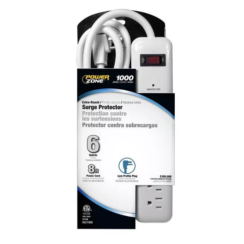 Electrical Outlet Strip/Surge Protector- 6 Grounded Outlets- 6′ Cord & Switch