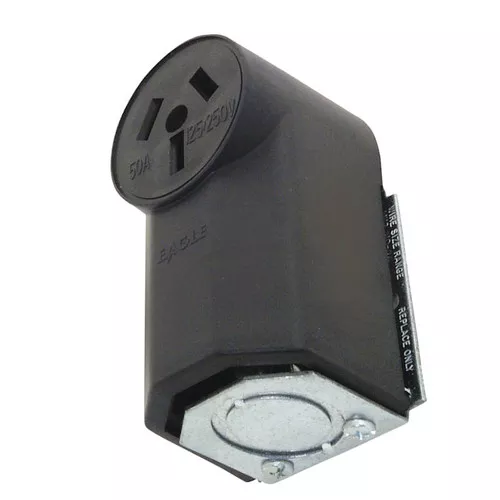 Electrical Receptacle- NEMA 10-50R- Surface Mount- Black