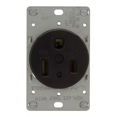 Electrical Receptacle- NEMA 6-50R- Flush Mount- Black
