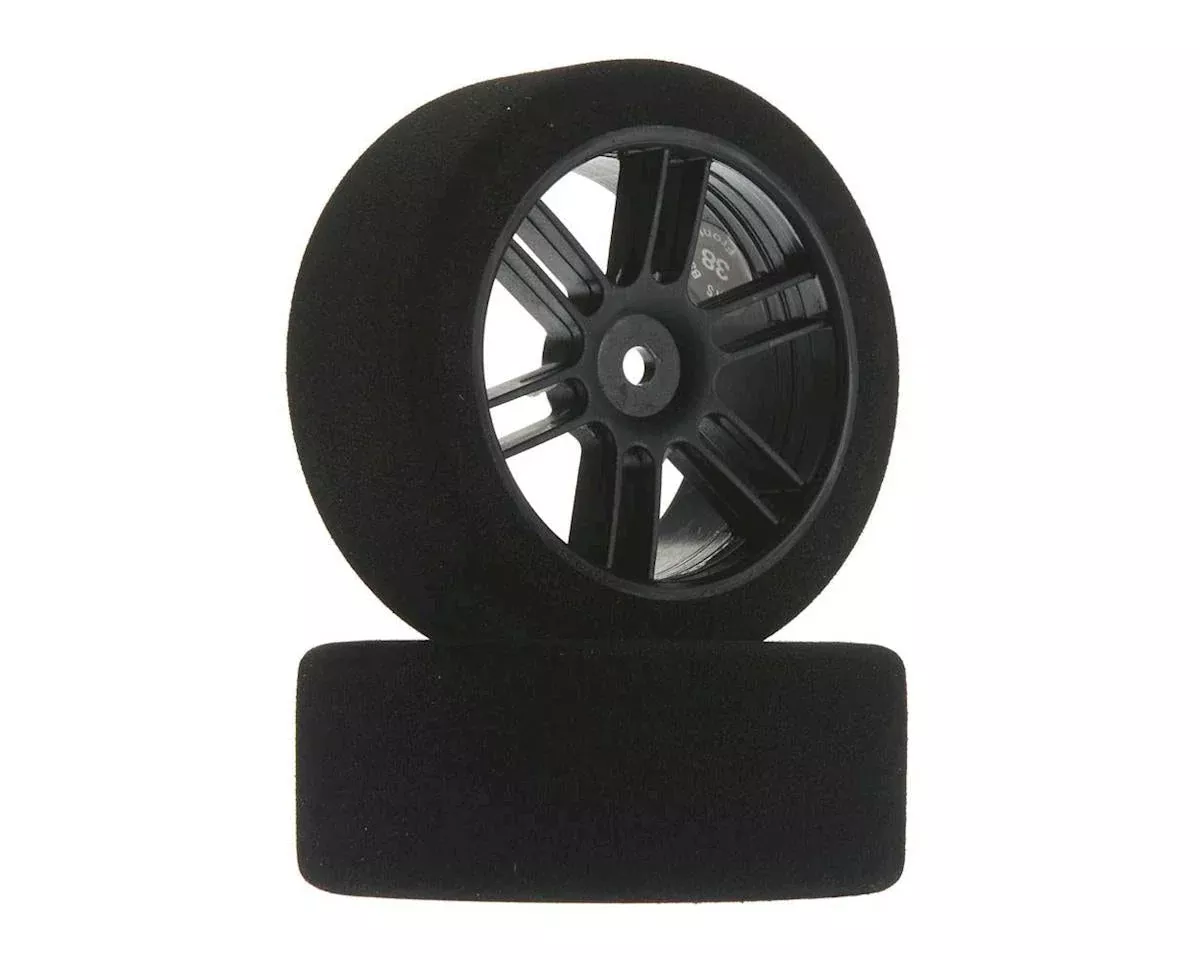 Front 26mm Nitro Touring Foam Tire, Black Wheel, 38 (2) (BXRF2638B)