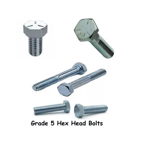 Hex Cap Bolt- Grade 5- 5/16-18 x 2"- Zinc Plated- 100 Pack