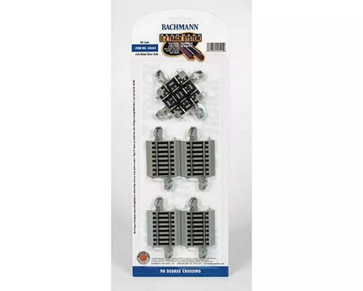 HO Nickel Silver E-Z Track System - 90 Degree Crossing with Adapter (BAC44541)