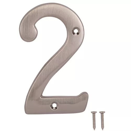 House Number- Satin Nickel- 4" High- "2"