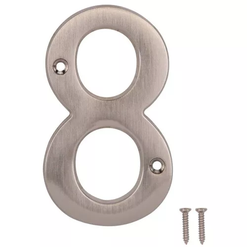 House Number- Satin Nickel- 4" High- "8"