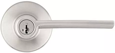 Kwikset 94050-633 Ladera Round Entry Lever Featuring Smartkey Re-Key Security, Satin Nickel