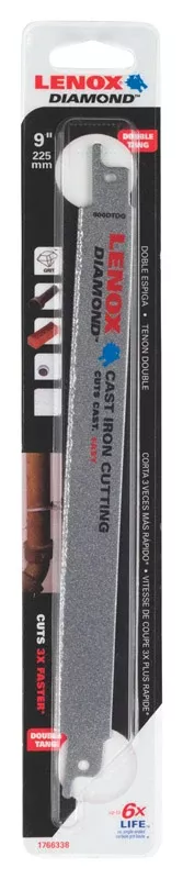 Lenox Double Tang 9 In. Diamond Grit Reciprocating Saw Blade Multi Tpi 1 Pk