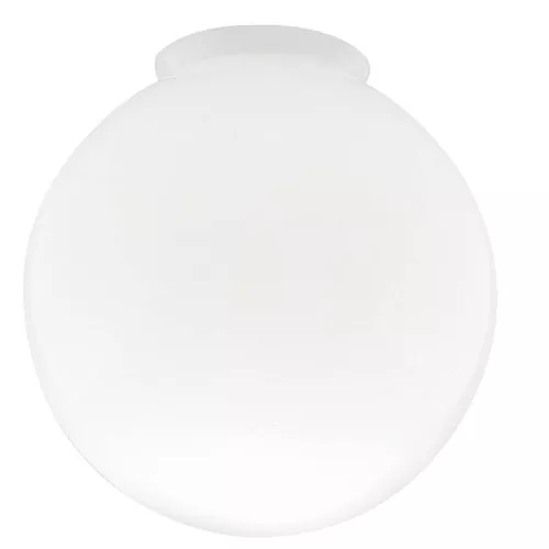 Light Fixture Shade- Glass Ball- White- 8" Dia- 4" Opening