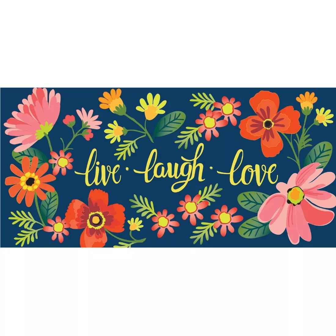 Live Laugh Love Floral Sassafras Switch Mat - 10" X 22"