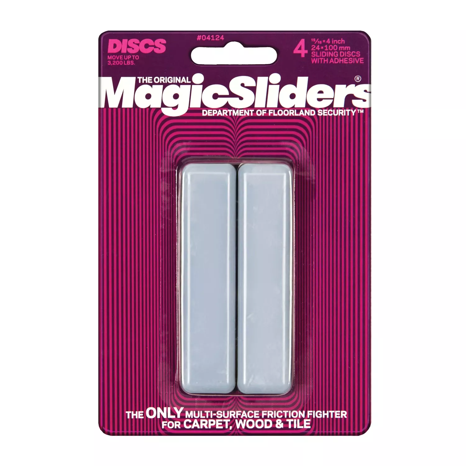 Magic Sliders Gray Adhesive Plastic Sliding Discs 4 Pk