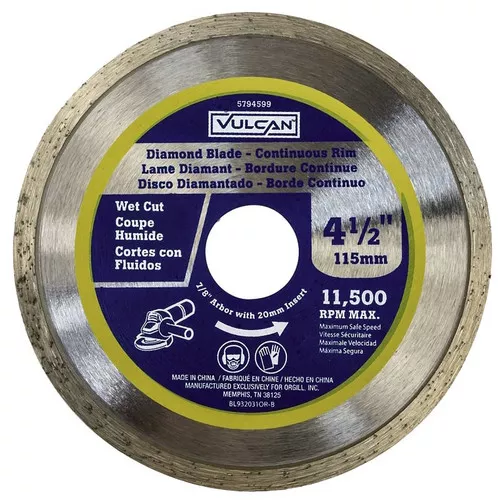 Masonry Circular Saw Blade- 4.5"- Continuous Rim Diamond- 5/8"& 7/8" Arbor