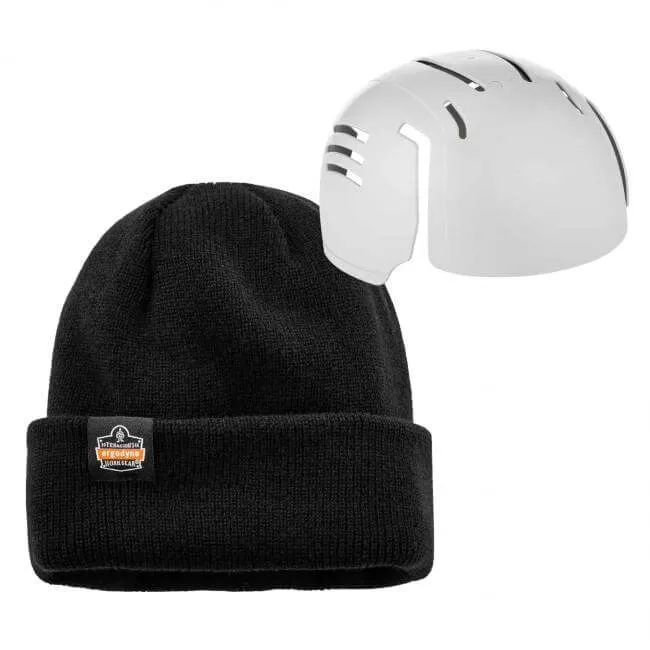 N-Ferno Zippered Rib Knit Beanie Hat with Bump Cap