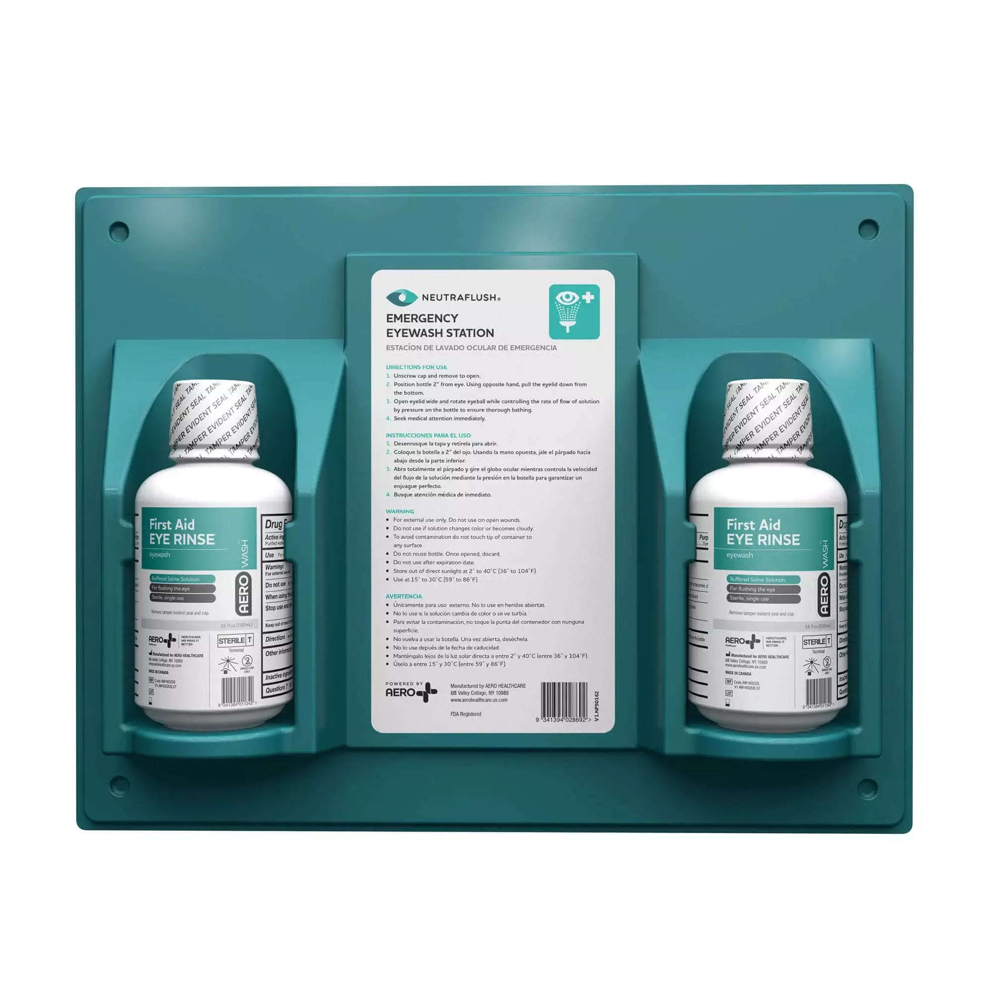 NeutraFlush Wall Station 2 Bottle 16oz. Eyewash