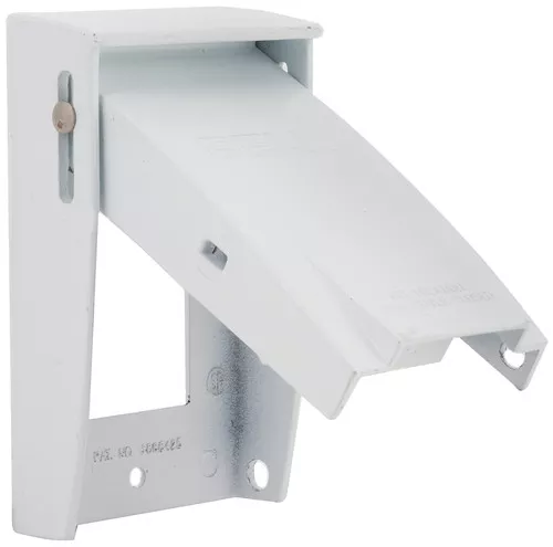 Outdoor Cover Plate- 1 Gang- Vertical- Deco/GFIC- White