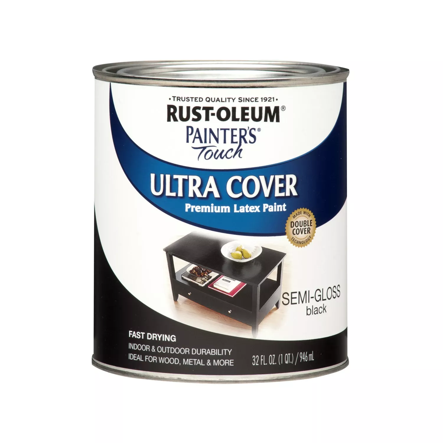 Painter's Touch Premium Latex Paint, Semi-gloss, Black, 1-qt.