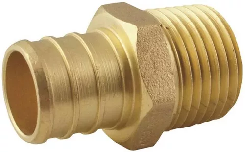 PEX- 3/4"- Barb- x 1/2" MPT- Brass