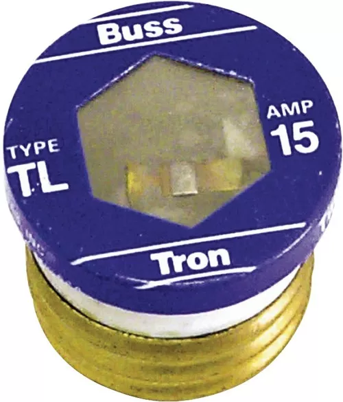 Plug Fuse- 15 Amp- Time Delay- 125 VAC- 3 Pack