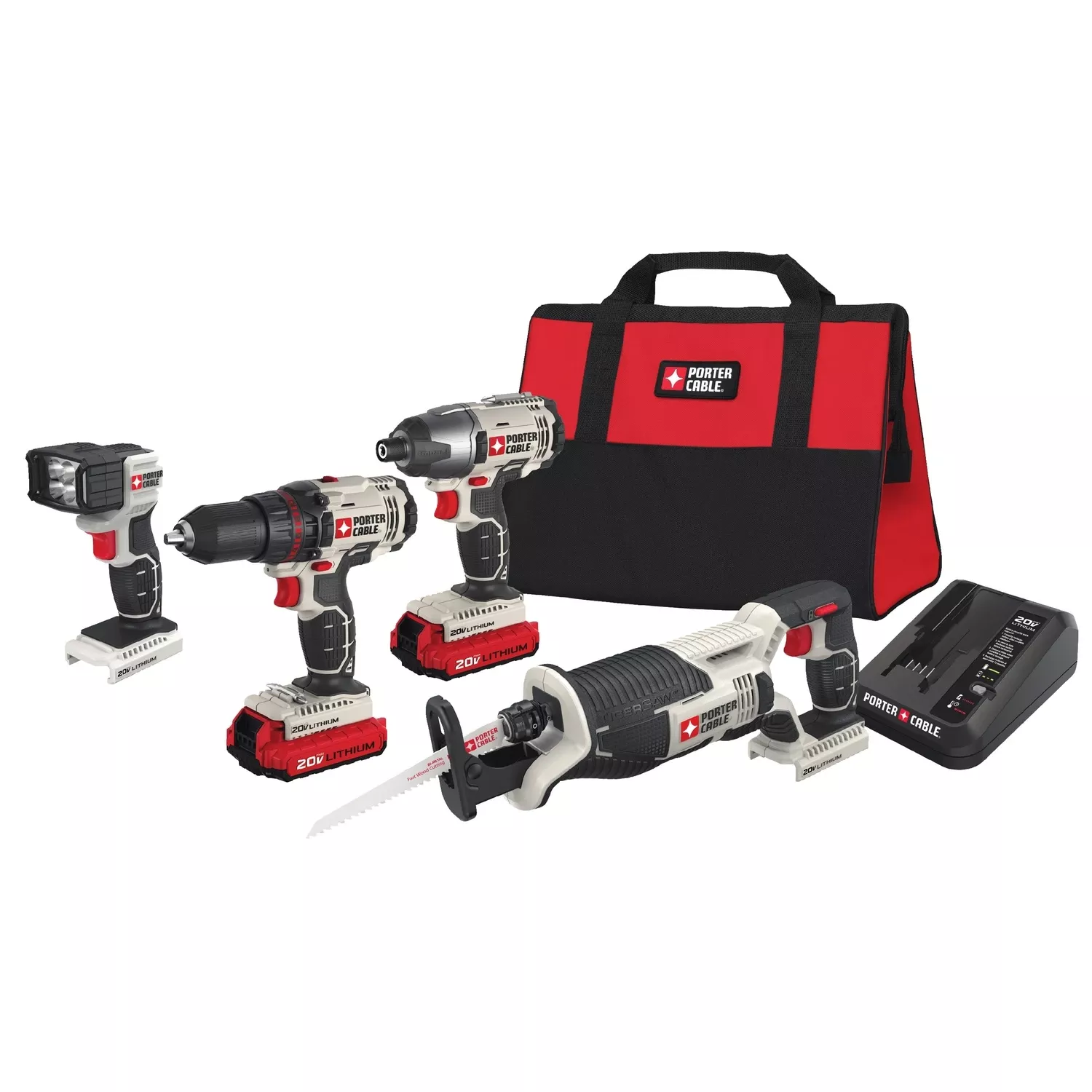 Porter Cable 20v Cordless Brushed 4 Tool Combo Kit
