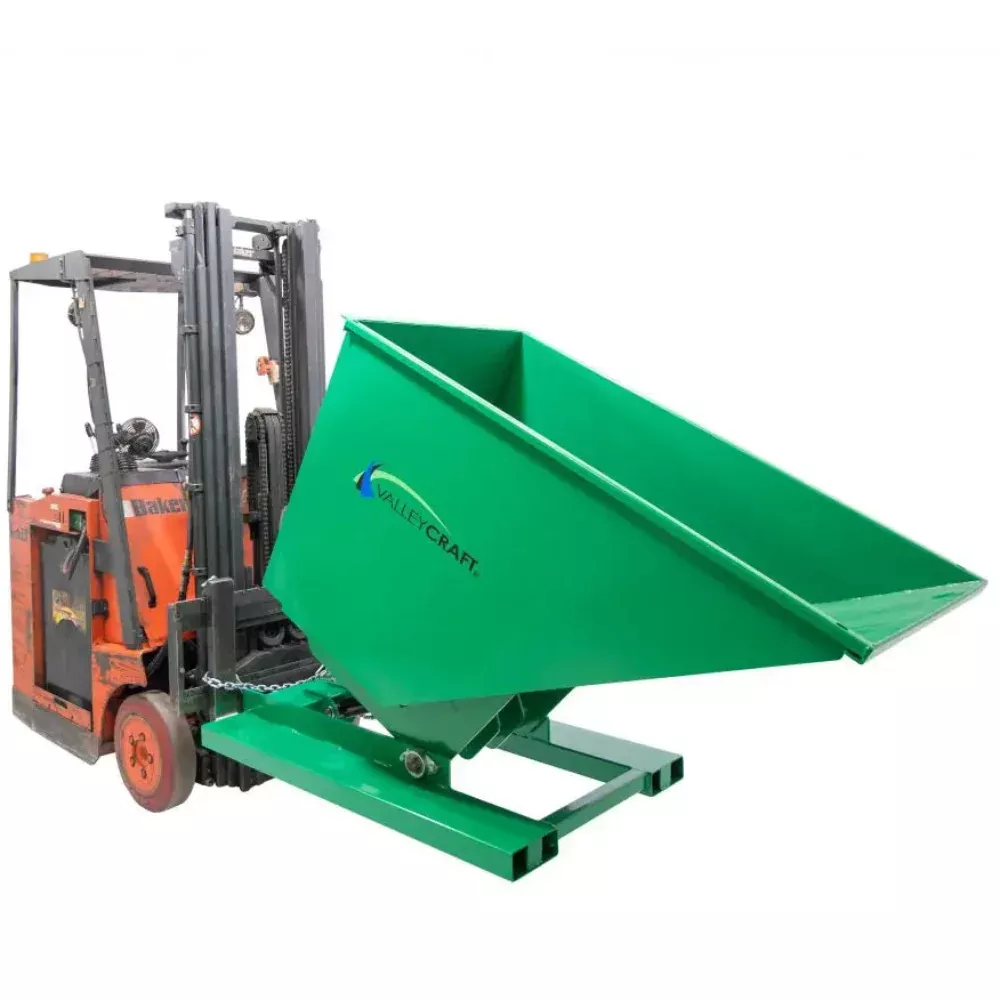 Powered Self-Dumping Hopper Forklift Attachment – 1 Cubic Yard – Steel – Ultra-Heavy Duty – Valley Craft