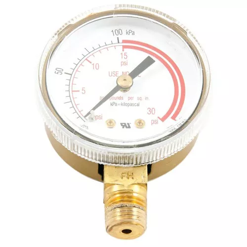 Pressure Gauge- 0 -30 PSI- 2" Round-1/4" MPT