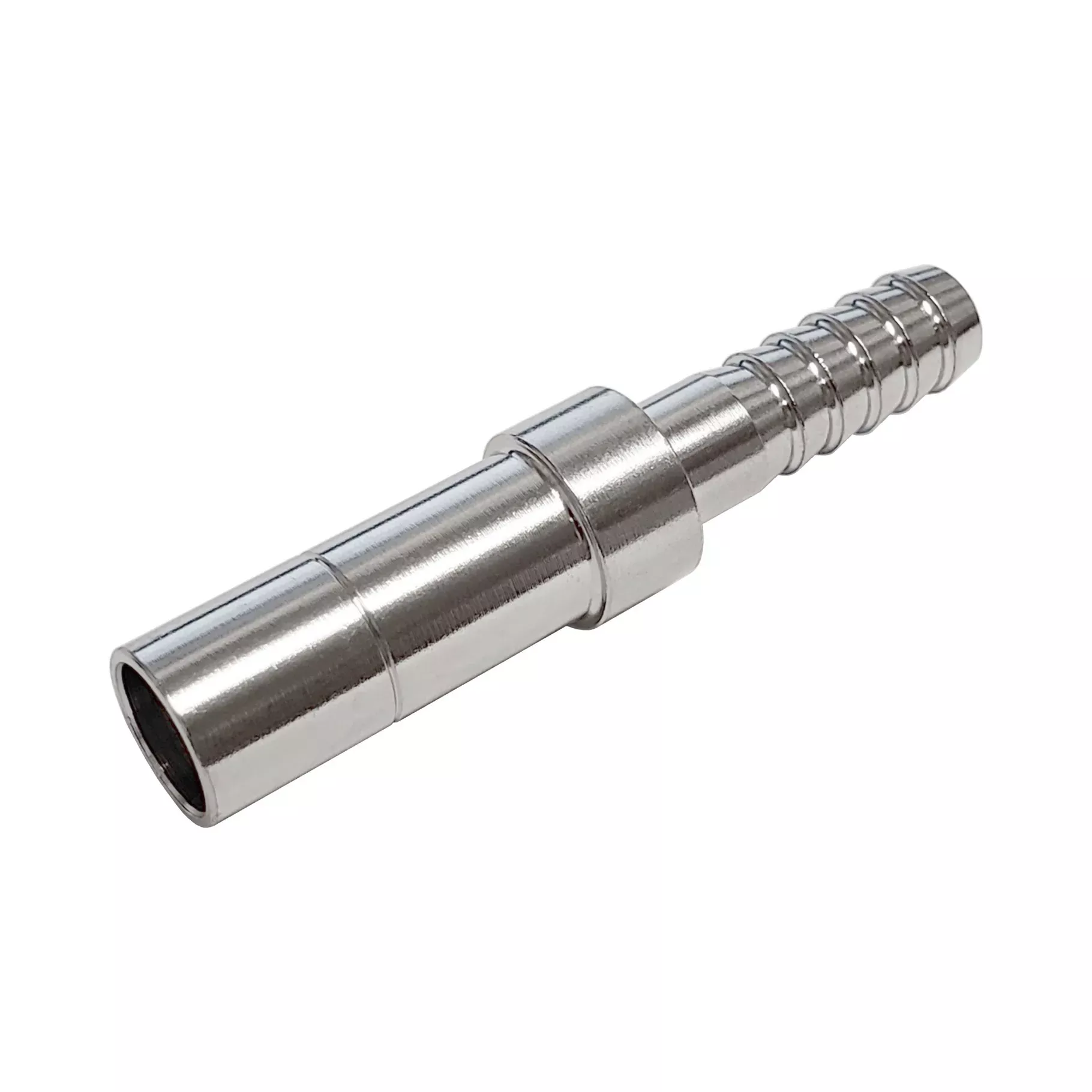 Push-In Adapter - 304 Stainless Steel - 1/4" Hose Barb X 3/8" Push-In Stem