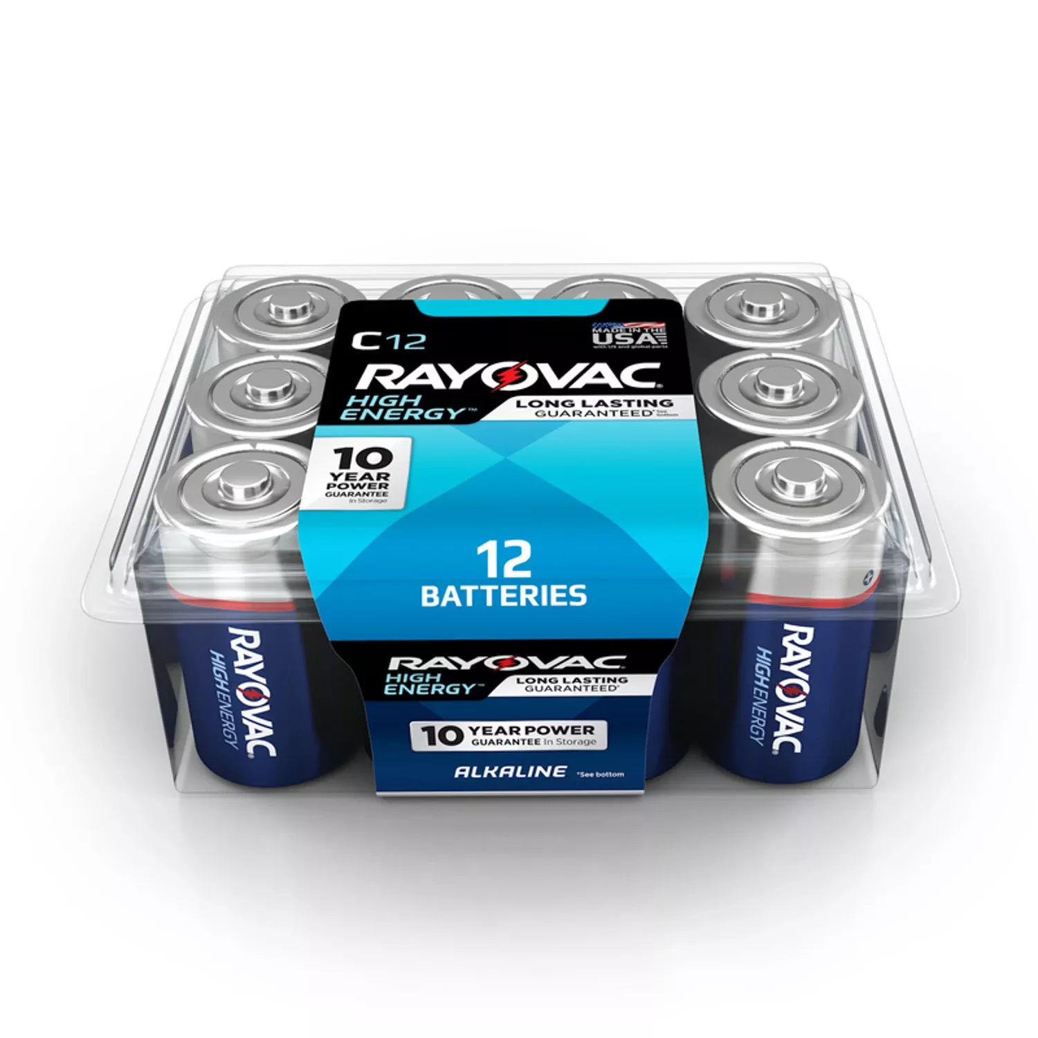 Rayovac High Energy C Alkaline Batteries 12 Pk Clamshell