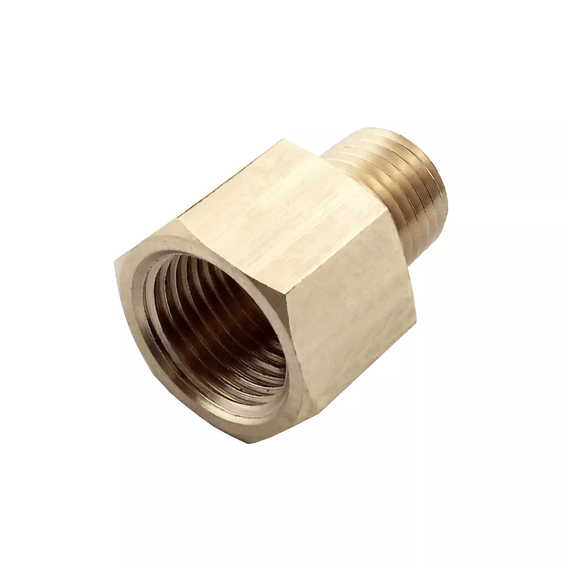 Reducer - Heavy-Duty Brass - 3/8"Female Pipe Thread (FPT) X 1/4"Male Pipe Thread (MPT)