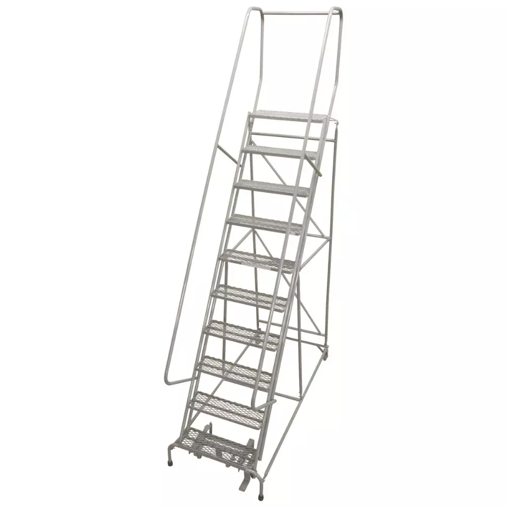 Rolling Ladder – Series 1000 – 10 Step, Handrails – Cotterman