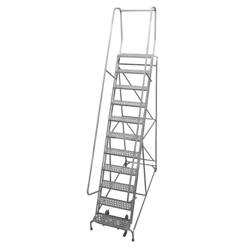 Rolling Ladder - Series 1000 - 11 Step, Handrails - Cotterman