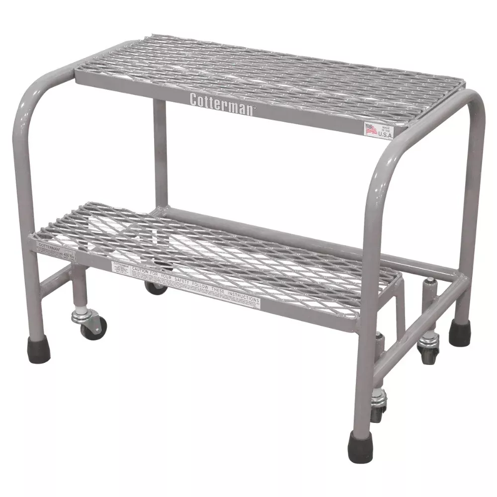 Rolling Ladder – Series 1000 – 2 Step, No Handrails – Cotterman