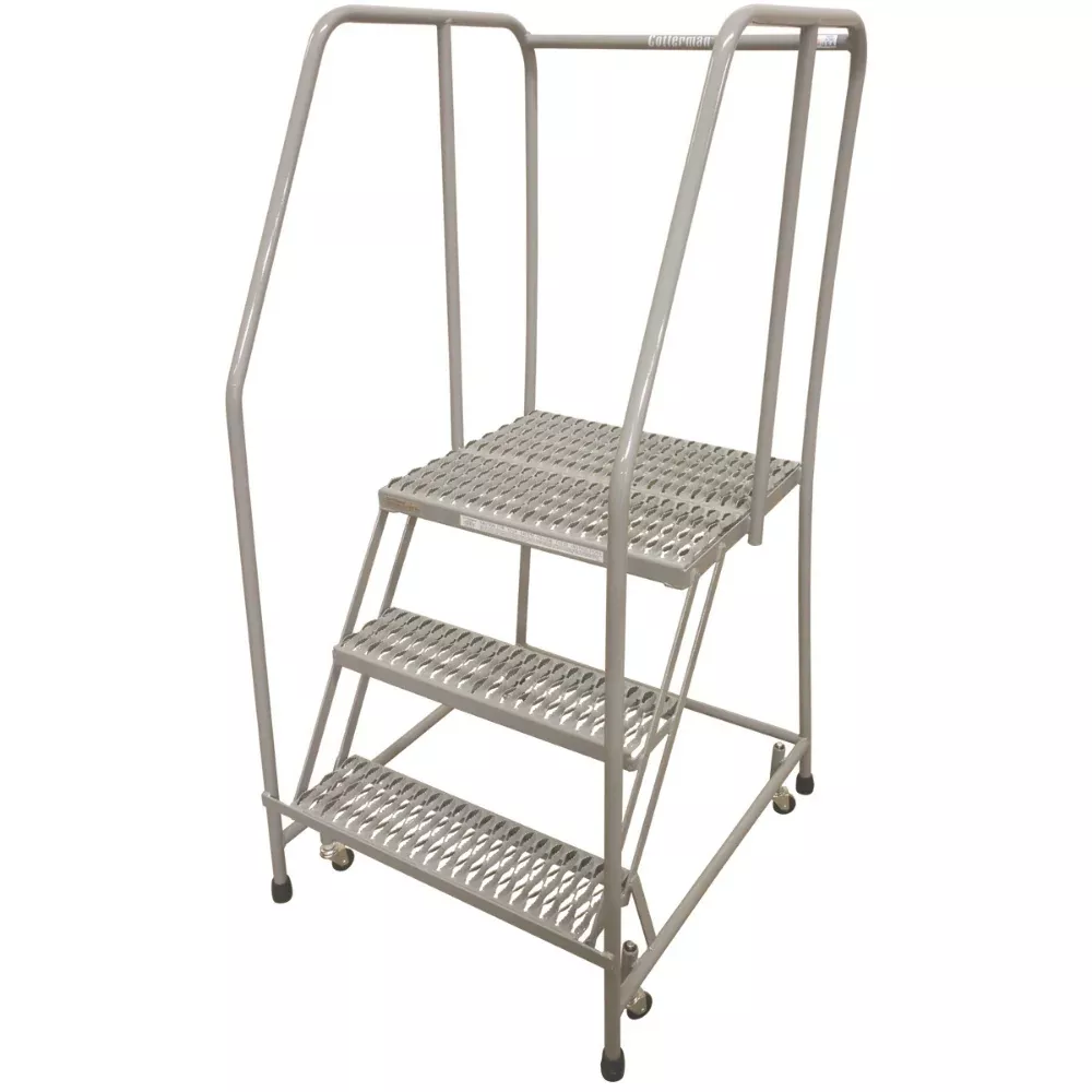 Rolling Ladder – Series 1000 – 3 Step, Handrails – Cotterman