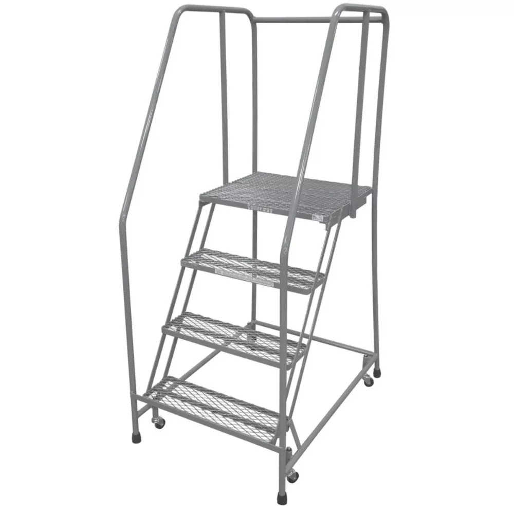 Rolling Ladder – Series 1000 – 4 Step, Handrails – Cotterman