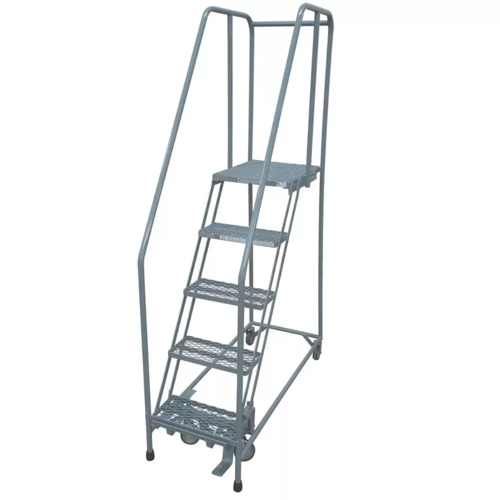Rolling Ladder – Series 1000 – 5 Step, Handrails – Cotterman