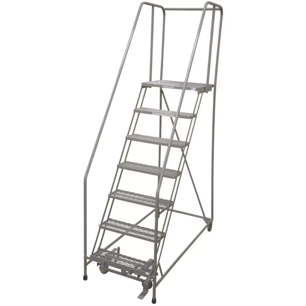 Rolling Ladder – Series 1000 – 7 Step, Handrails – Cotterman