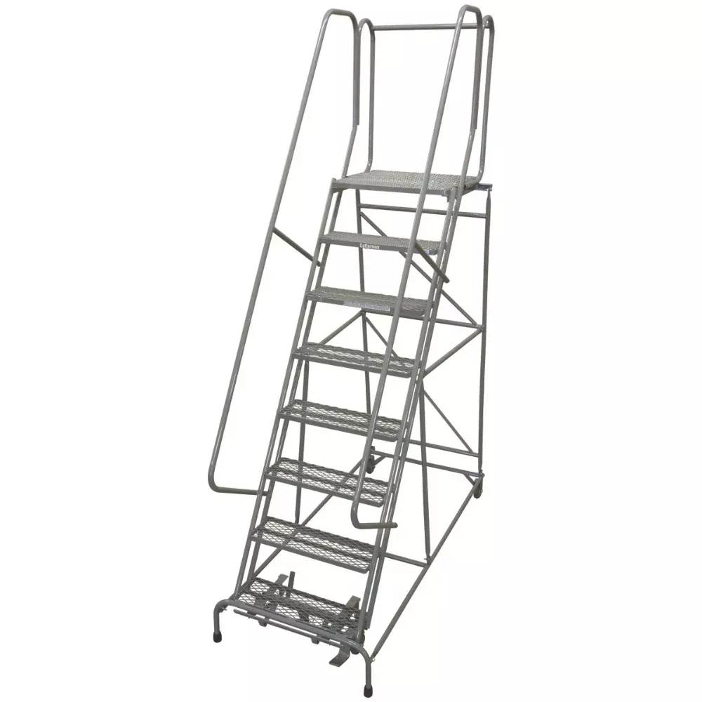 Rolling Ladder – Series 1000 – 8 Step, Handrails – Cotterman