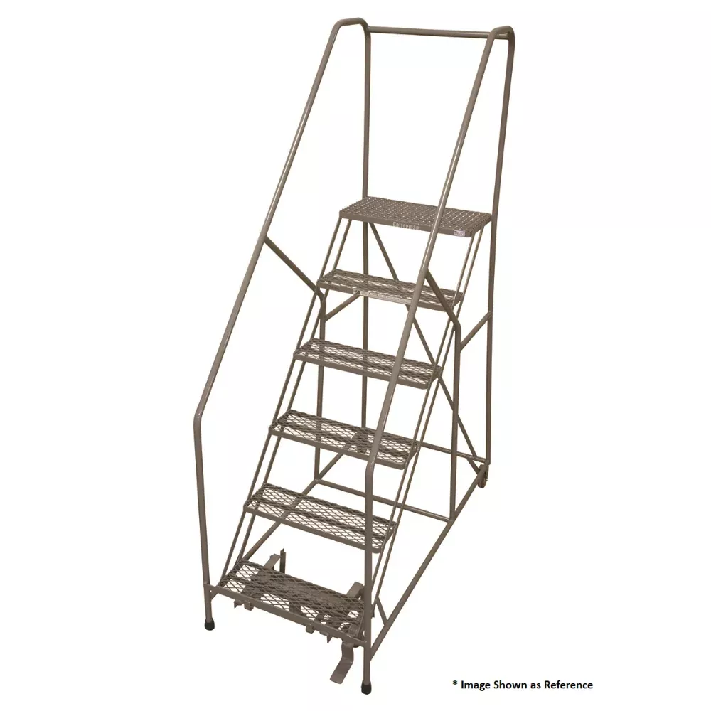 Rolling Ladder - Series 1200 - 6 Step, Handrails - Cotterman