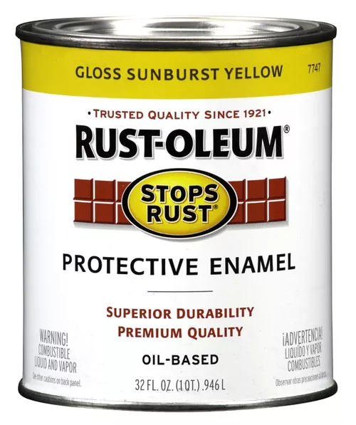 Rust-Oleum- Enamel- Sunburst Yellow- Gloss- Quart