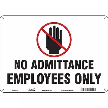 Safety Sign, 10 in Height, 14 in Width, Polyethylene, Horizontal Rectangle, English, 473H08
