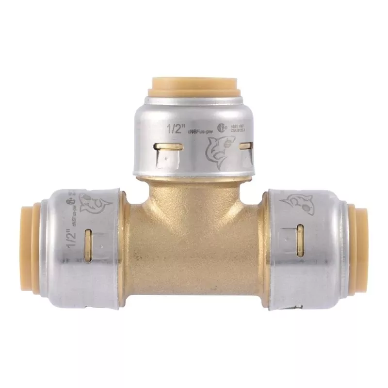 Sharkbite Push To Connect 1/2 In. Ptc X 1/2 In. D Ptc Brass Tee