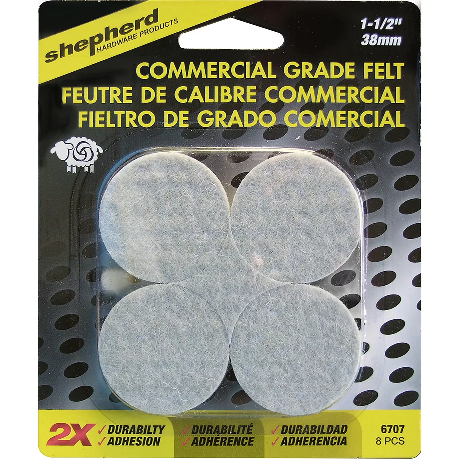 Shepherd Felt Protective Pad Brown 1-1/2 In. 31 W 8 Pk