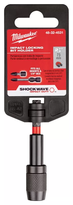 Shockwave 2-7/8 In. Magnetic Impact Locking Bit Holder 1/4 In. Hex Shank